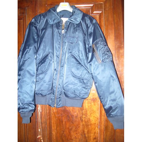 Blouson Jacket Américain Bleu Taille Xl Neuf