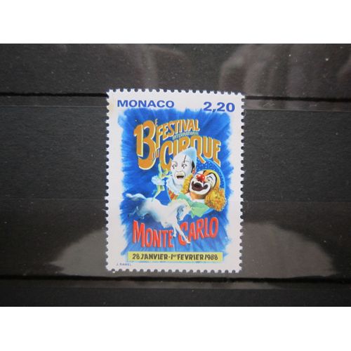 Monaco. Timbre N° 1596 (1987). 13eme Festival International Du Cirque De Monte-Carlo