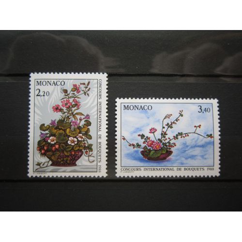 Monaco. Timbres N° 1597 Et 1598 (1987). Concours International De Bouquets 1988
