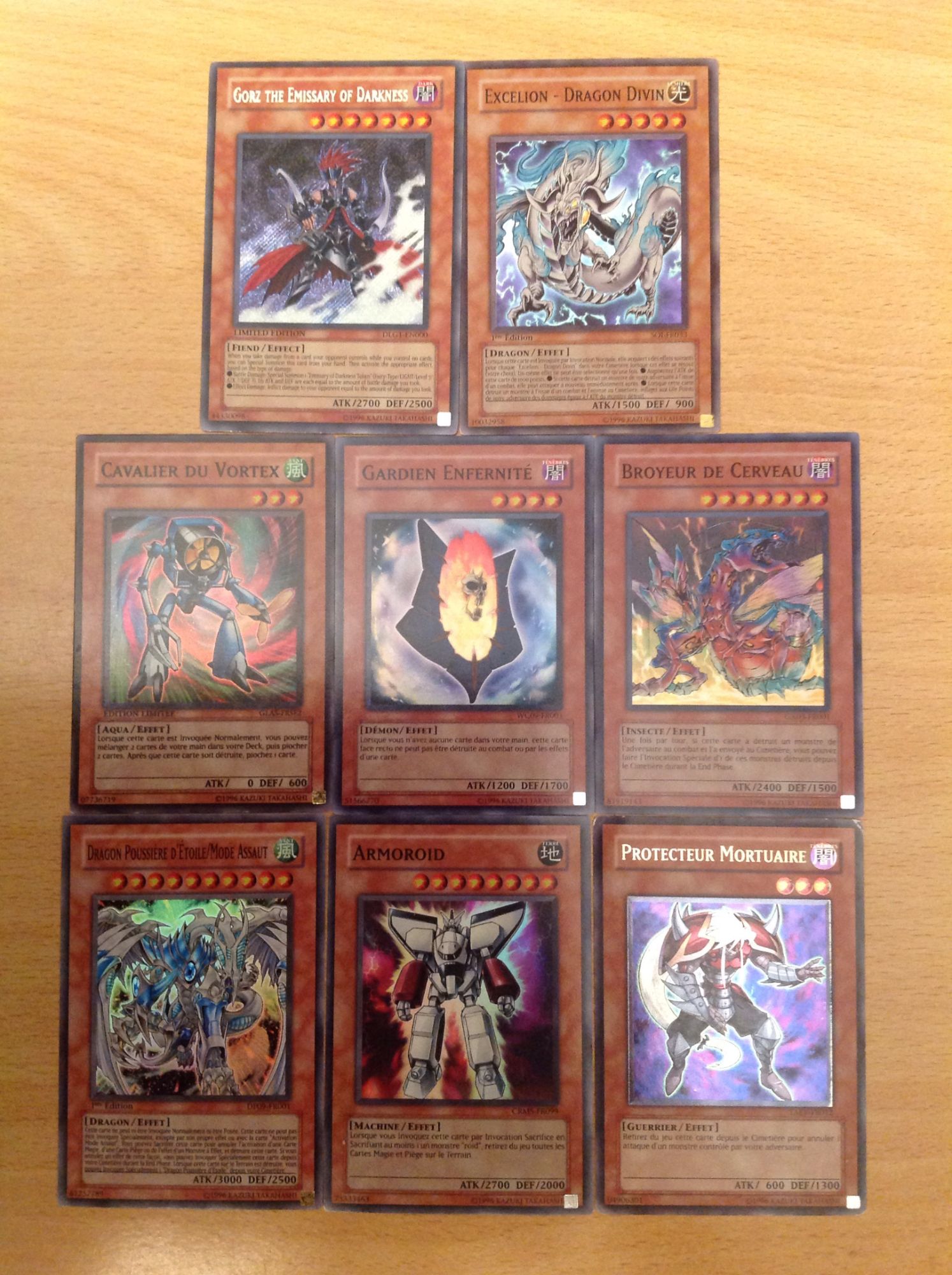 Carte Yu Gi Oh Dragon Poussière D étoile Mode Assaut Armoroid + dragon poussière d'etoile mode assaut + gardien enfernité + excelion dragon divin + protecteur mortuaire + gorz the emissary of darkness + broyeur de cerveau + cavalier du vortex | Rakuten