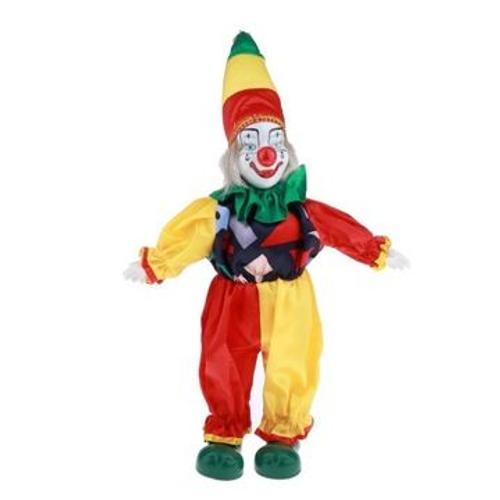 Costume De V¿ºtements De Figurine De Clown, /Porcelaine 41 Cm Wj3480