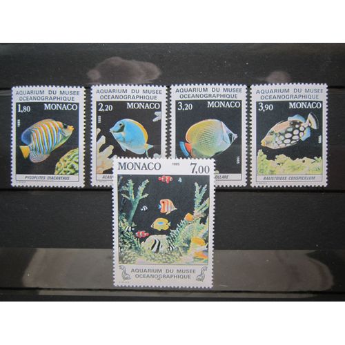 Monaco. Timbres N° 1483-1487 (1985). Faune. Poissons Du Musee Oceanographique De Monaco.
