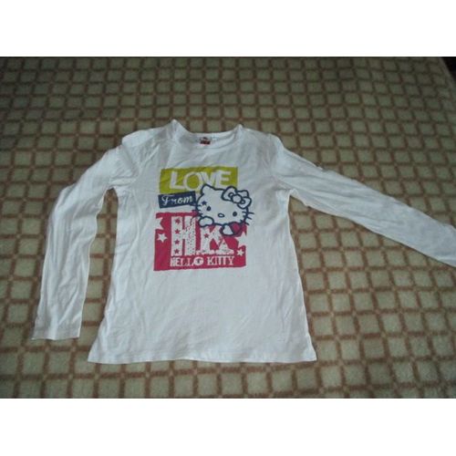Sweat / Tee Shirt Manches Hello Kitty 12 Ans