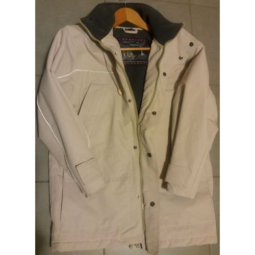 Super Parka Beige Sémaphore T.Xs Étanche Et Chaude, À Capuche Escamotable