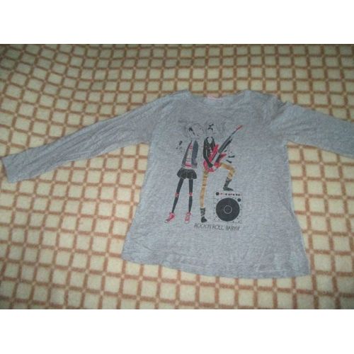 Sweat / Tee Shirt Manches Longues " Rock'n Roll Baby! " 10 Ans