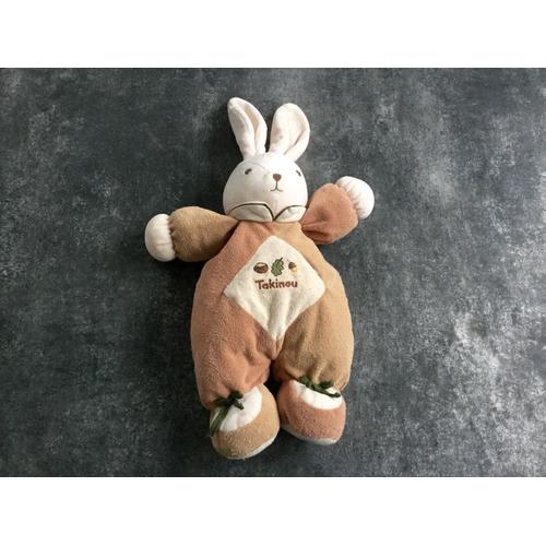 Peluche Lapin Takinou Marron Feuille Gland 42 Cm