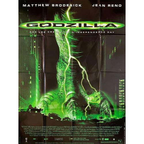 Godzilla - Affiche Originale De Cinéma - Format 120x160 Cm - Un Film De Roland Emmerich Avec Matthew Broderick, Jean Reno, Maria Pitillo, Hank Azaria - Année 1998