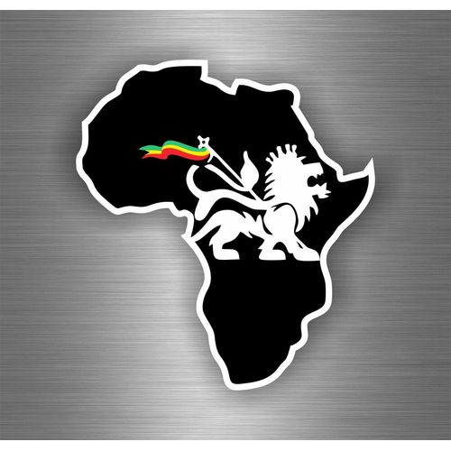 Autocollant Sticker Voiture Rasta Reggae One Love Lion Drapeau Jamaique Afrique