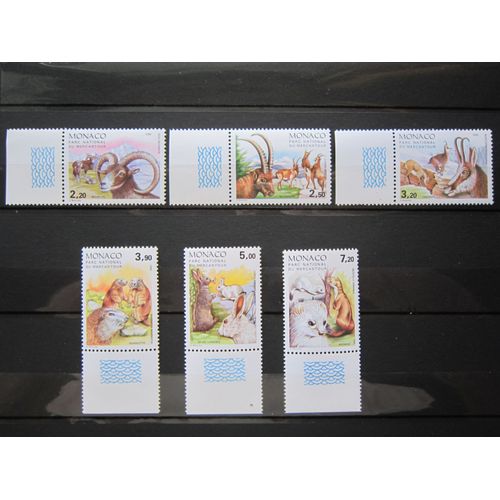 Monaco. Timbres N° 1522-1527 (1986). Faune. Animaux Du Parc National Du Mercantour.