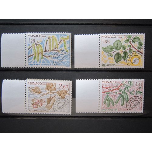 Monaco. Timbres N° 90-93 (1986). Timbres Preobliteres: Les Quatre Saisons Du Noisetier.