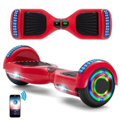 Hoverboard 6,5 Pouces Pour Enfant Et Ados Bluetooth Et Led Moteur Puissant - Rouge-