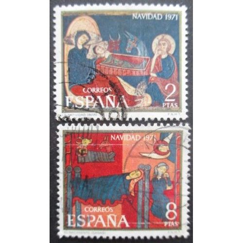 Espagne N°1714 Et 1715 Noel Oblitérés