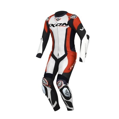 Combinaison Moto Ixon Vortex 3 - Blanc/Noir/Rouge - S