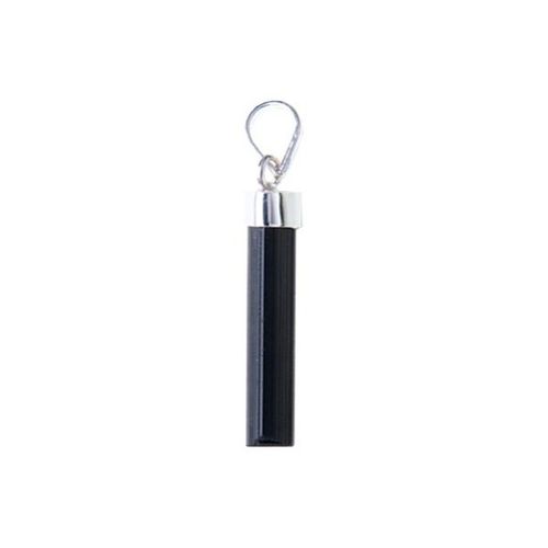 Pendentif Tourmaline Noire, Monture Argent - Environ 3 Cm