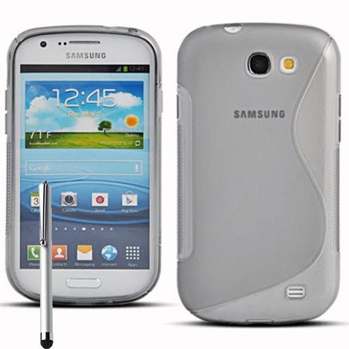 Coque Silicone Pour Samsung Galaxy Express I8730/ Express I437 Gel Motif S Au Dos - Transparent + Stylet