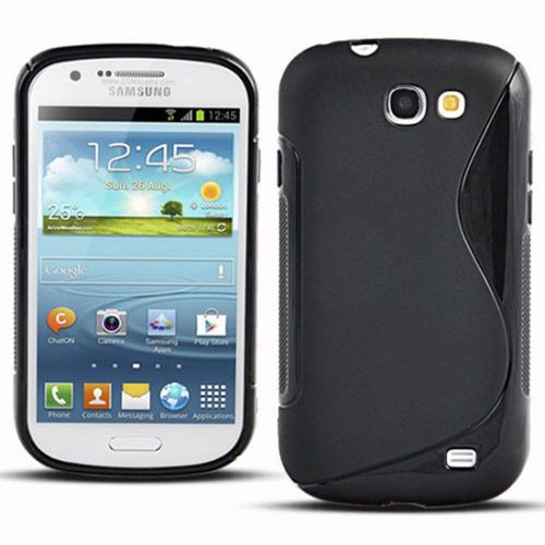 Coque Silicone Pour Samsung Galaxy Express I8730/ Express I437 Gel Motif S Au Dos - Noir