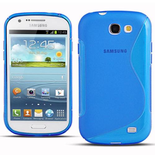 Coque Silicone Pour Samsung Galaxy Express I8730/ Express I437 Gel Motif S Au Dos - Bleu