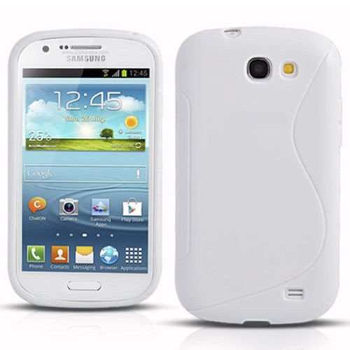 Coque Silicone Pour Samsung Galaxy Express I8730/ Express I437 Gel Motif S Au Dos - Blanc