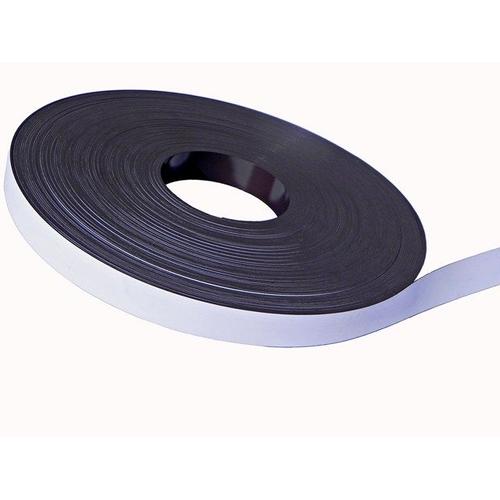 Bande magnétique pvc blanc isotropic 26mm x 1.3mm x 50 mètres