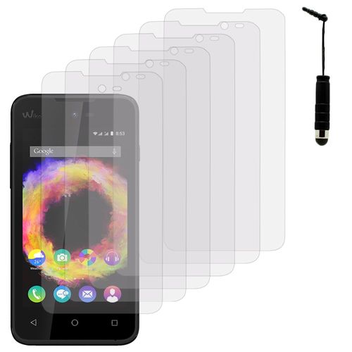Lot / Pack De 6 Films Pour Wiko Sunset 2 Protection D'écran Clear Transparent + Mini Stylet