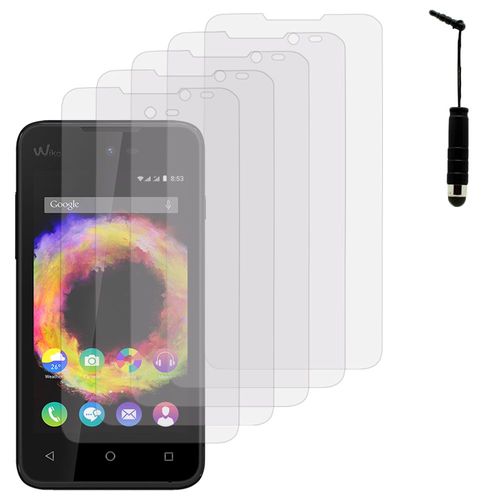 Lot / Pack De 5 Films Pour Wiko Sunset 2 Protection D'écran Clear Transparent + Mini Stylet