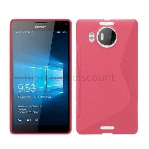 Housse Etui Coque Pochette Silicone Gel Fine Pour Microsoft Lumia 950 Xl + Film Ecran - Rose