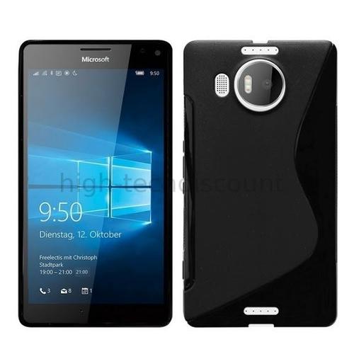 Housse Etui Coque Pochette Silicone Gel Fine Pour Microsoft Lumia 950 Xl + Film Ecran - Noir
