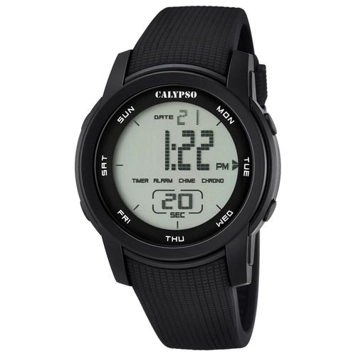 Calypso Montre Homme Digital For Man Digital Quartz Pu Noir Montre Bracelet Uk5698/6