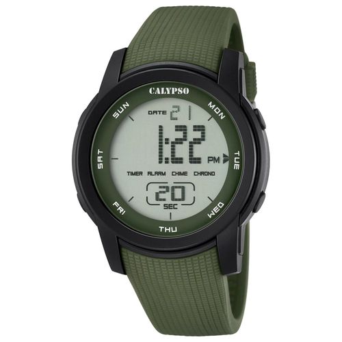Calypso Montre Homme Digital For Man Digital Quartz Pu Vert Montre Bracelet Uk5698/4
