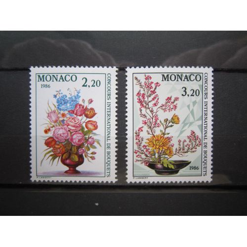 Monaco. Timbres N° 1497 Et 1498 (1985). Concours International De Bouquets 1986 A Monte-Carlo