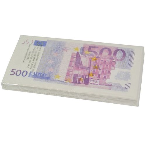 Lot De Dix Serviettes Papier "500 Euros