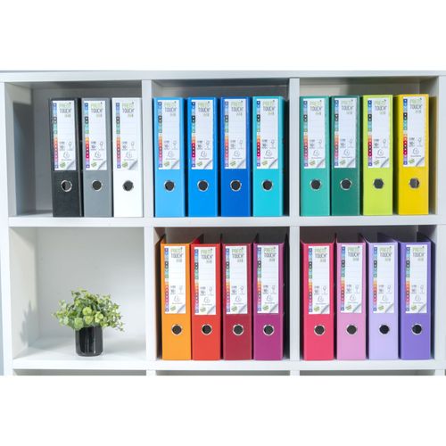 Exacompta - 10 X Classeur À Levier Prem'touch Intérieur Et Extérieur En Polypropylène - Dos 80mm - A4 Maxi. - Couleurs Assorties
