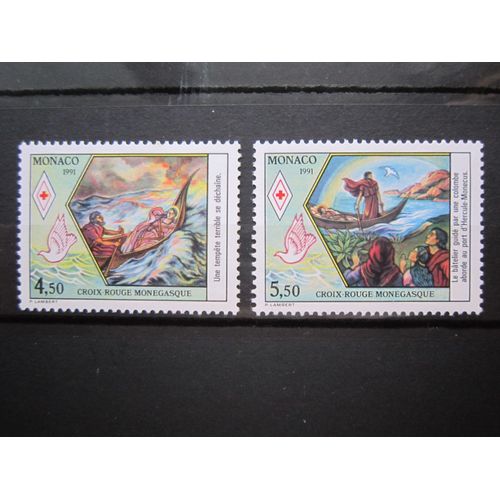 Monaco. Timbres N° 1797 Et 1798 (1991). Croix-Rouge Monegasque. Vie De Sainte Devote (V)