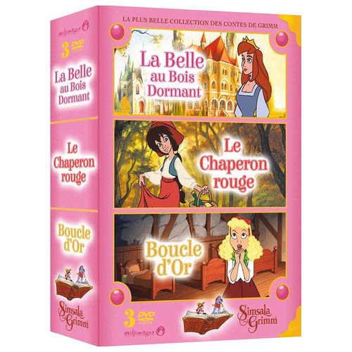 Simsala Grimm - Coffret Fille : La Belle Au Bois Dormant + Le  Chaperon Rouge + Boucle D'or - Pack