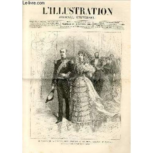 L'illustration Journal Universel N° 2227-Gravures : Le Mariage De La Princesse Marie D'orléans Et Du Prince Valdemar De Danemark : Les Nouveaux Époux Sortant De La Chapelle, La Princesse ...