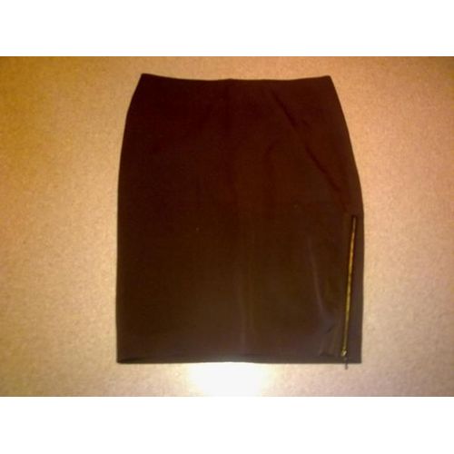 Jupe Tailleur Marron Fente Zippée - T42