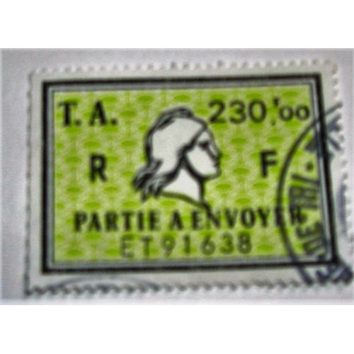 Timbre Amende A 230 Fr Vert Jaune Oblitere Tres Rare Partie A Envoyer