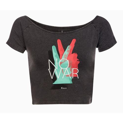  Tee Shirt Croppé No War  - Kookaï - T. M - Neuf 