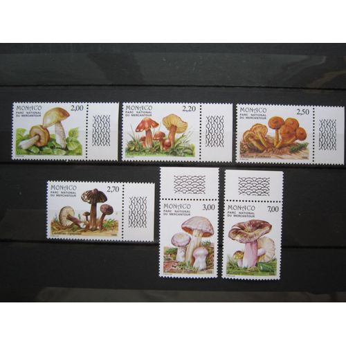 Monaco. Timbres N° 1628-1633 (1988). Flore. Champignons Du Parc National Du Mercantour.