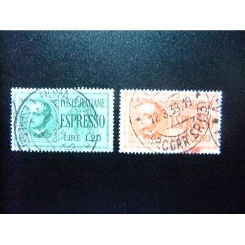 Italia Italie 1932 Yvert Nº Expres 19/20 º Fu Victor Emmanuel Iii