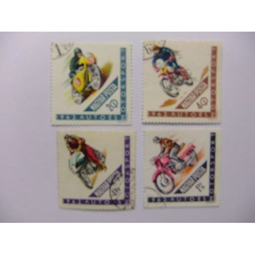 Hungria Hongrie 1962 Yvert Nº 1530 + 1532 + 1534 + 1535 Fu Moto