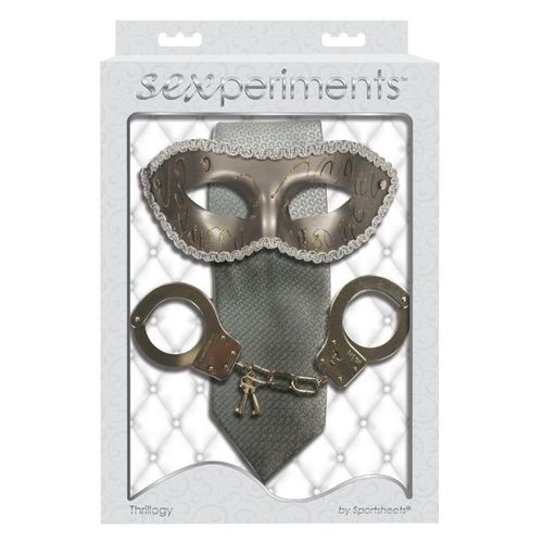 Coffret Jeu De Couple Triologie Masque Menottes Cravate Bondage