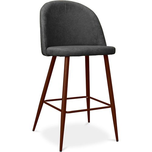 Tabouret Rembourré En Tissu - Design Scandinave - 63cm - Bennett Gris Foncé