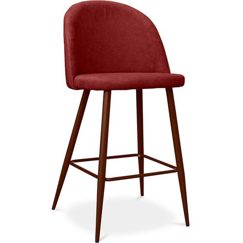 Tabouret Rembourré En Tissu - Design Scandinave - 63cm - Bennett Rouge