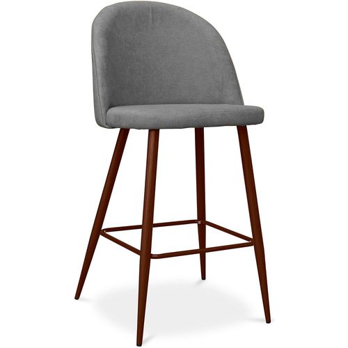 Tabouret Rembourré En Tissu - Design Scandinave - 63cm - Bennett Gris Clair