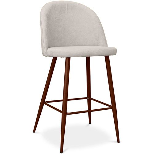 Tabouret Rembourré En Tissu - Design Scandinave - 63cm - Bennett Crème