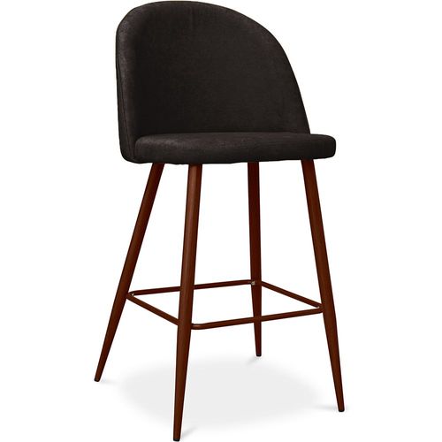 Tabouret Rembourré En Tissu - Design Scandinave - 63cm - Bennett Marron Foncé