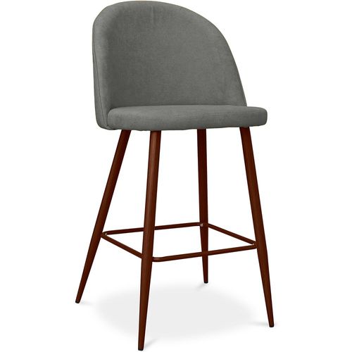 Tabouret Rembourré En Tissu - Design Scandinave - 63cm - Bennett Gris
