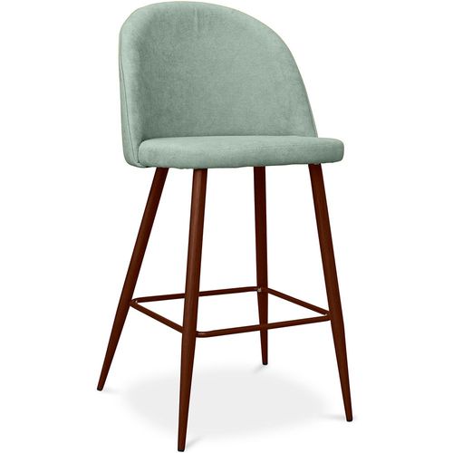 Tabouret Rembourré En Tissu - Design Scandinave - 63cm - Bennett Bleu Pastel