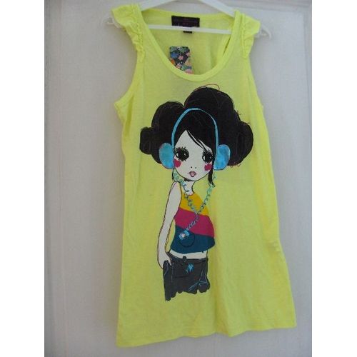 Debardeur Tshirt Zara Fille Femme Ados Babydoll Lolita Casque Mp3 Musique Taille 38 M